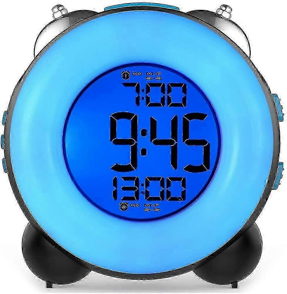 Loud Alarm Clock For Heavy Sleepers With Optional Alarm Dual Alarm Setting Snooze Function(full Body Blue) 1pcs A-C szsh1749