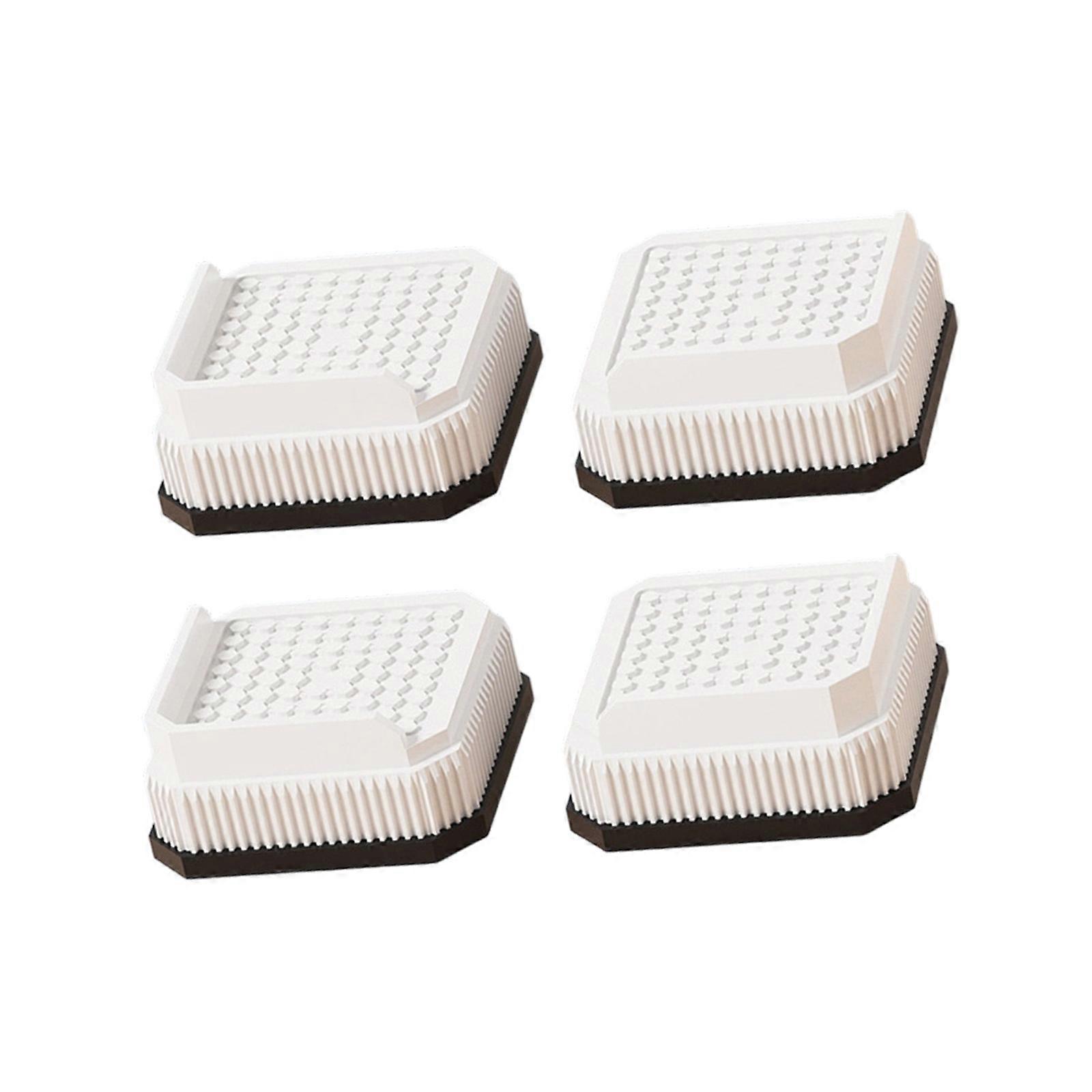 Pack of 4 Stackable Universal Furniture Risers for Sofa Coffee Table Bed Legs Plastic Support Pads Quick Installation  square white