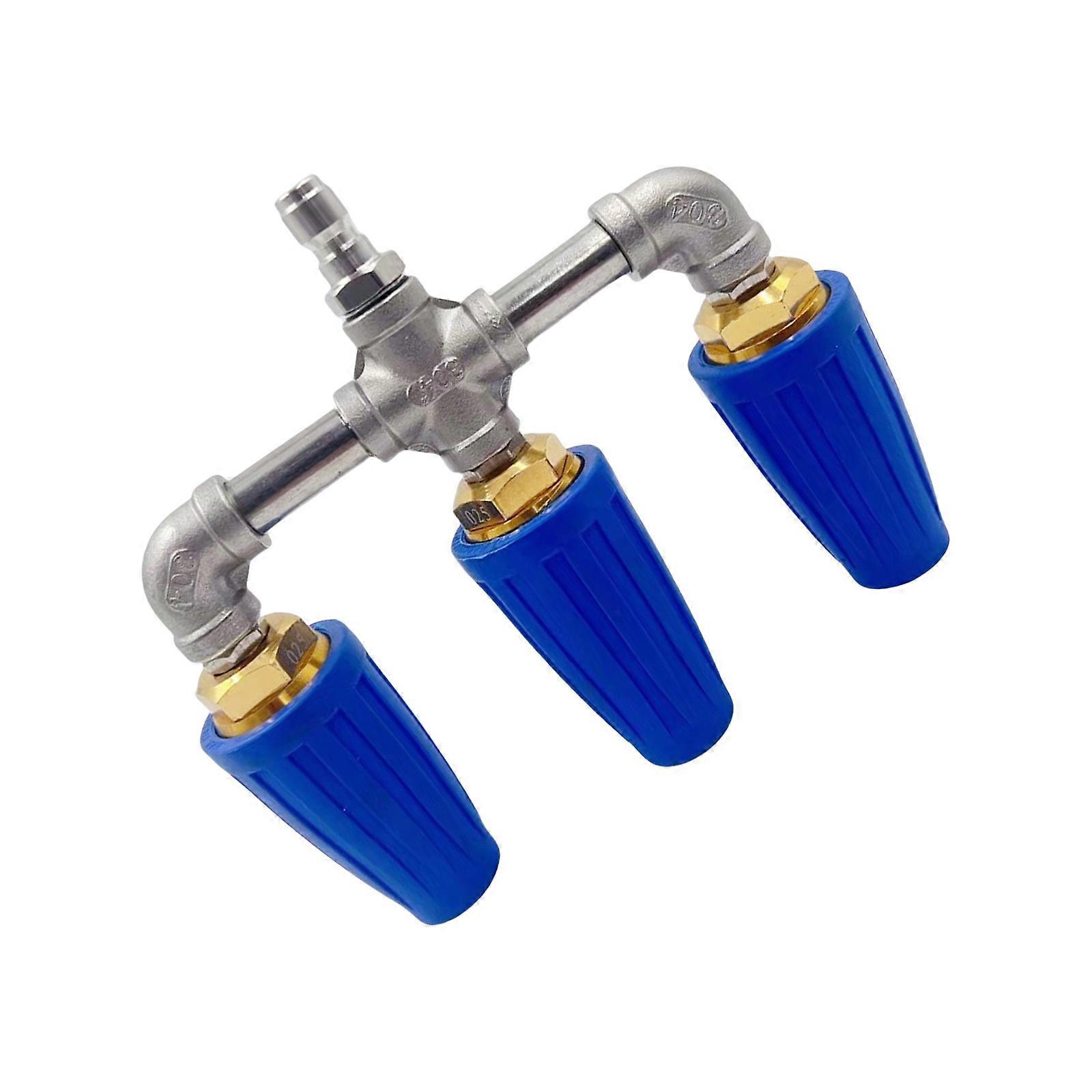 360°Rotating Triple Turbos Nozzle2.0 Orifice for Pressure Washers Durability Cleaning Tool Easy Connection Nozzle Multicolor