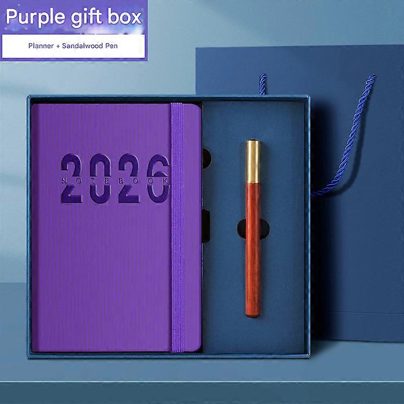 יומן יומי באנגלית לשנת 2026, קופסת מתנה, יומן פרודוקטיביות בן עמוד אחד ליום, מתנה לחג המולד