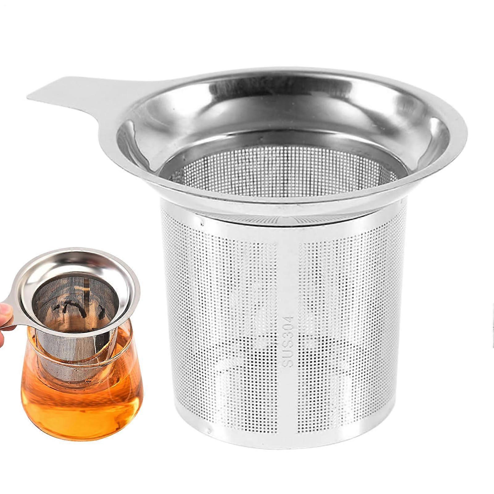 Tea Infuser and Coffee Filter Stainless Steel Fine Mesh Strainer with Handle for Brewing at Home, Travel, Camping