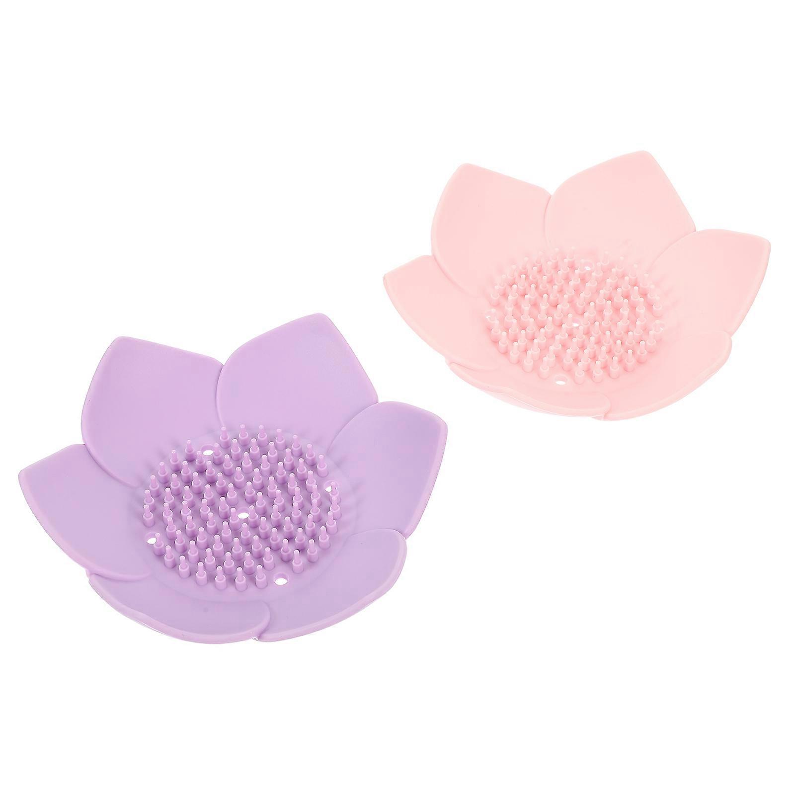 2Pcs Shower Soap Holders Draining Soap Boxes Silicone Soap Containers for Home