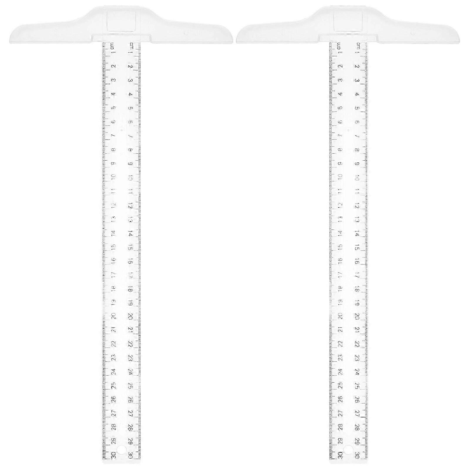 2pcs T Square Ruler Plastic Drafting T Square Versatile Measurement Square Ruler for Handcrafts