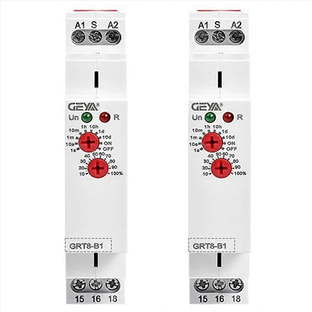 2X GRT8-B1 Off Delay Time Relay Timer Relay Electronic Type 16A, GRT8-B1 AC230V