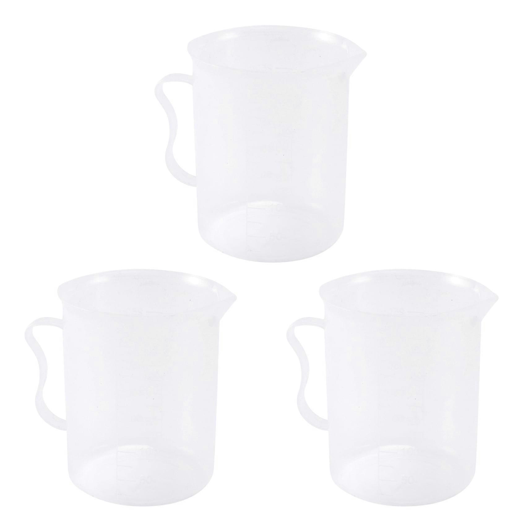 3X Measuring Jug 250ML Graduated Beaker Clear White Plastic Cup