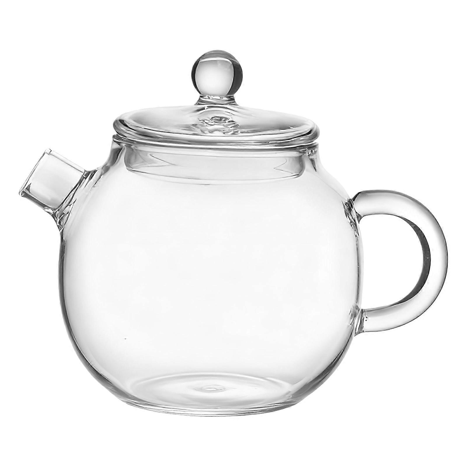 Small Clear Glass Teapot Single Person Capacity Ergonomic Handle Design Durable Materials For Green Teas Preparation Multicolor