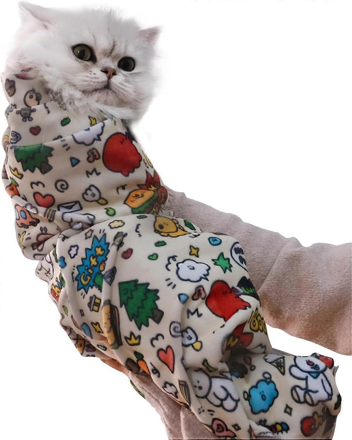 21.7/27.6 inch Cat Wrap for Cutting Nails, Self-Adhesive Cat Grooming Wrap Anti-Escape Cat Restraint for Nail Clipping Cat Swaddle Wrap Cat Wrapping C