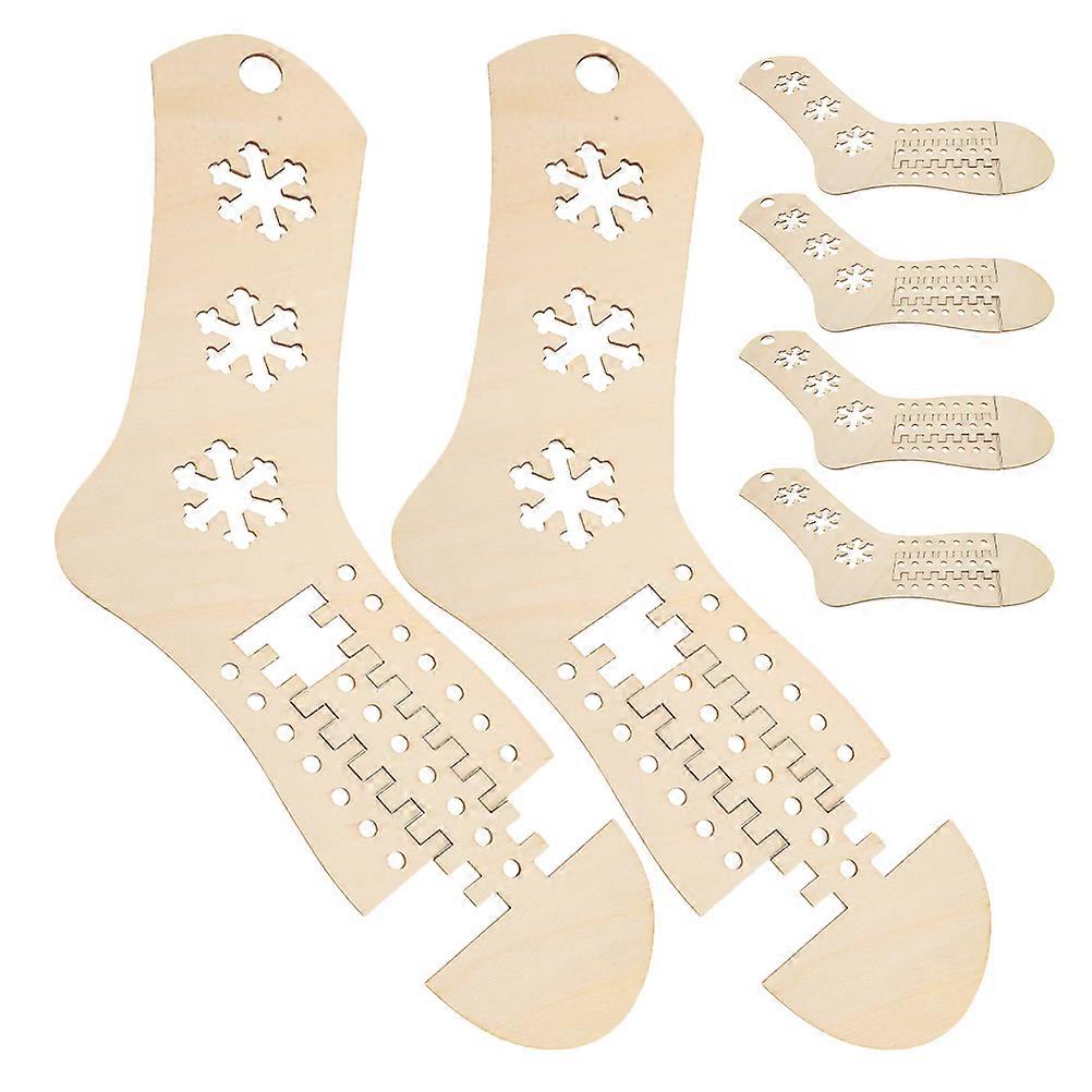 Wooden Sock Blockers for Knitting 6Pcs Adjustable Sock Blocking Tools