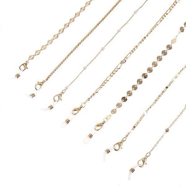 8 pcs glasses face chains holder strap wrap metal sunglasses