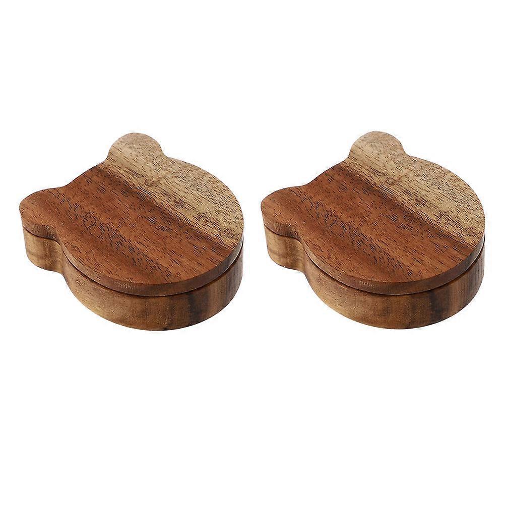 Pick Storage Box Multipurpose Wooden Guitar Pick Holder for Storage 2Pcs