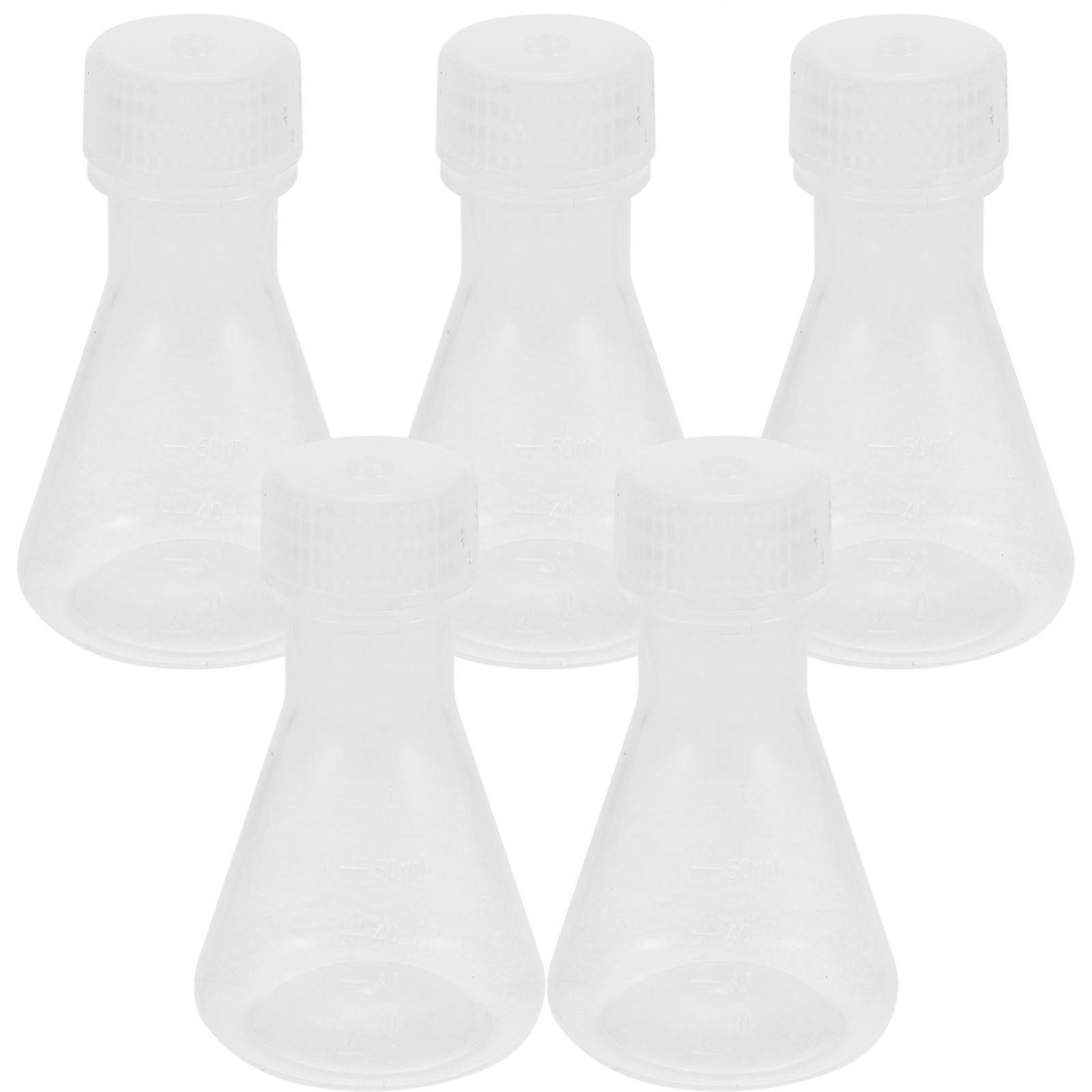 Burner Plastic Chemistry Lab Flasks Conical for Experiments 5Pcs