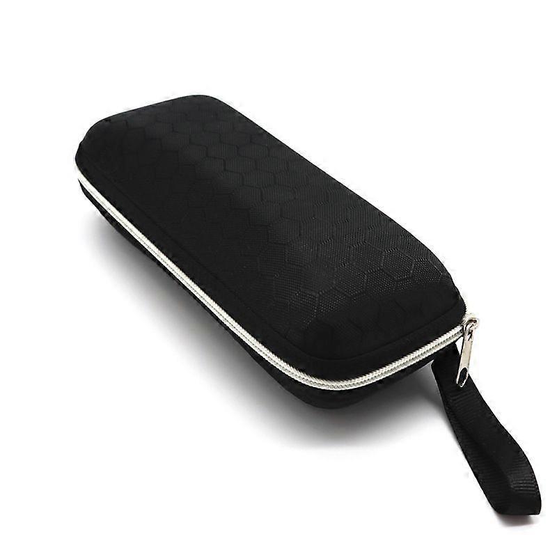 Honeycomb Sunglasses Case with Zipper, Hard Protective Case - Black