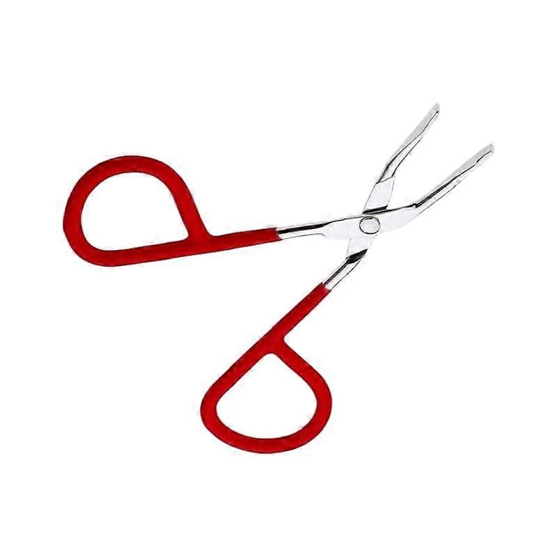 Eyebrow Tweezers Stainless Steel Slant Tip with Scissors Handle for Precision Hair Removal