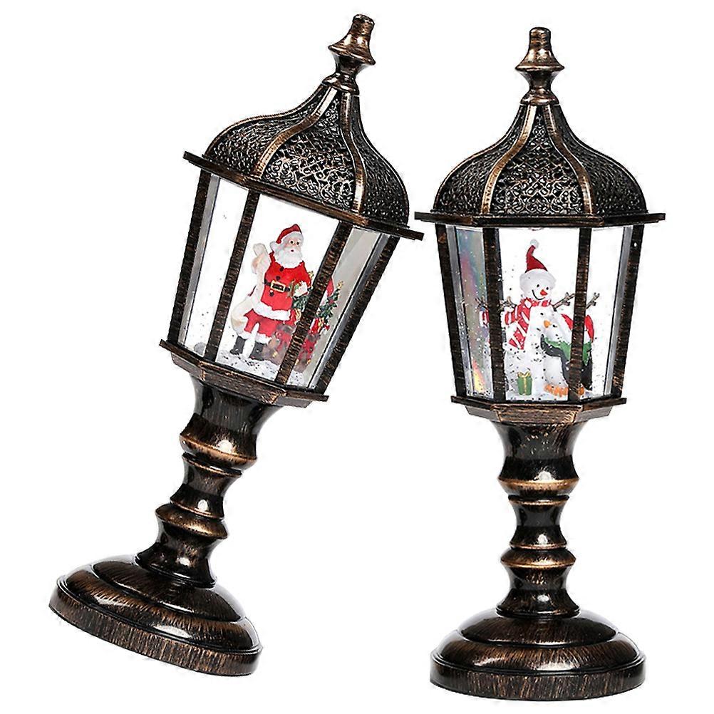 Christmas Lighted Lantern Ornament For Holiday Celebrations With Musical Feature And USB Battery Power In Assorted Color 2Pcs