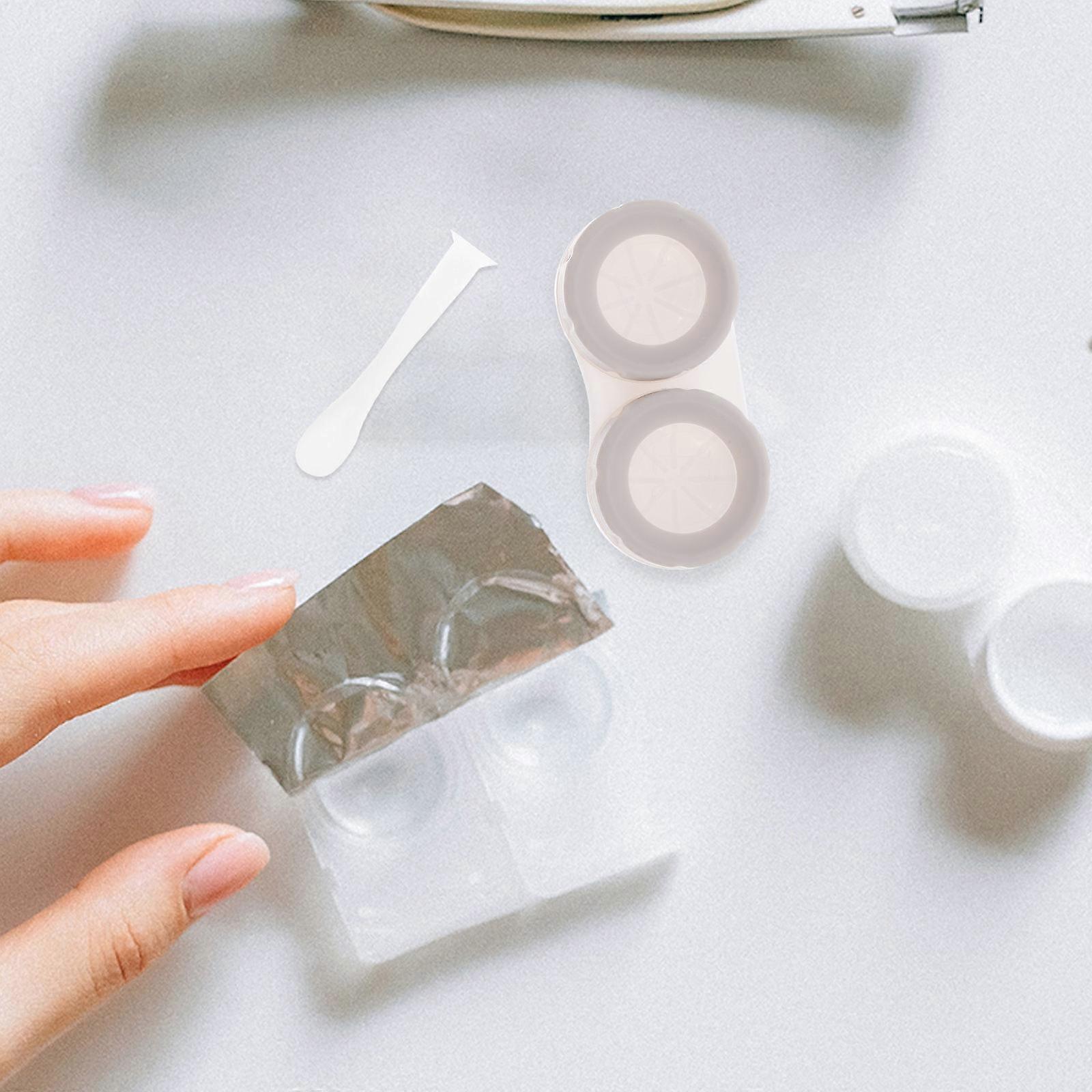 Contacts Case Lens Holder Portable for Storage 1Set Grey Contacts Case Kit