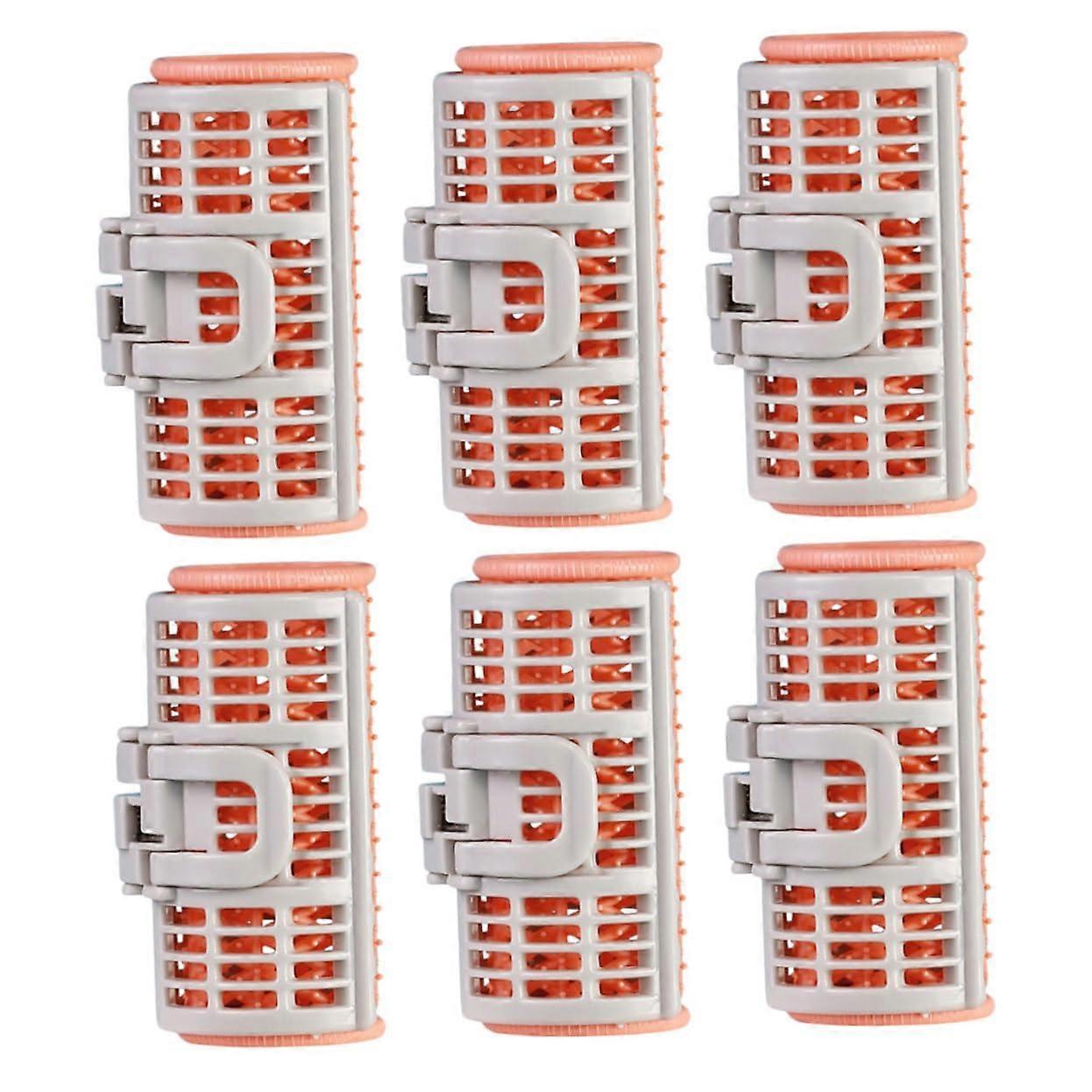 6pcs Self Grip Hair Rollers with Clips for Quick Heat Styling and Natural Waves