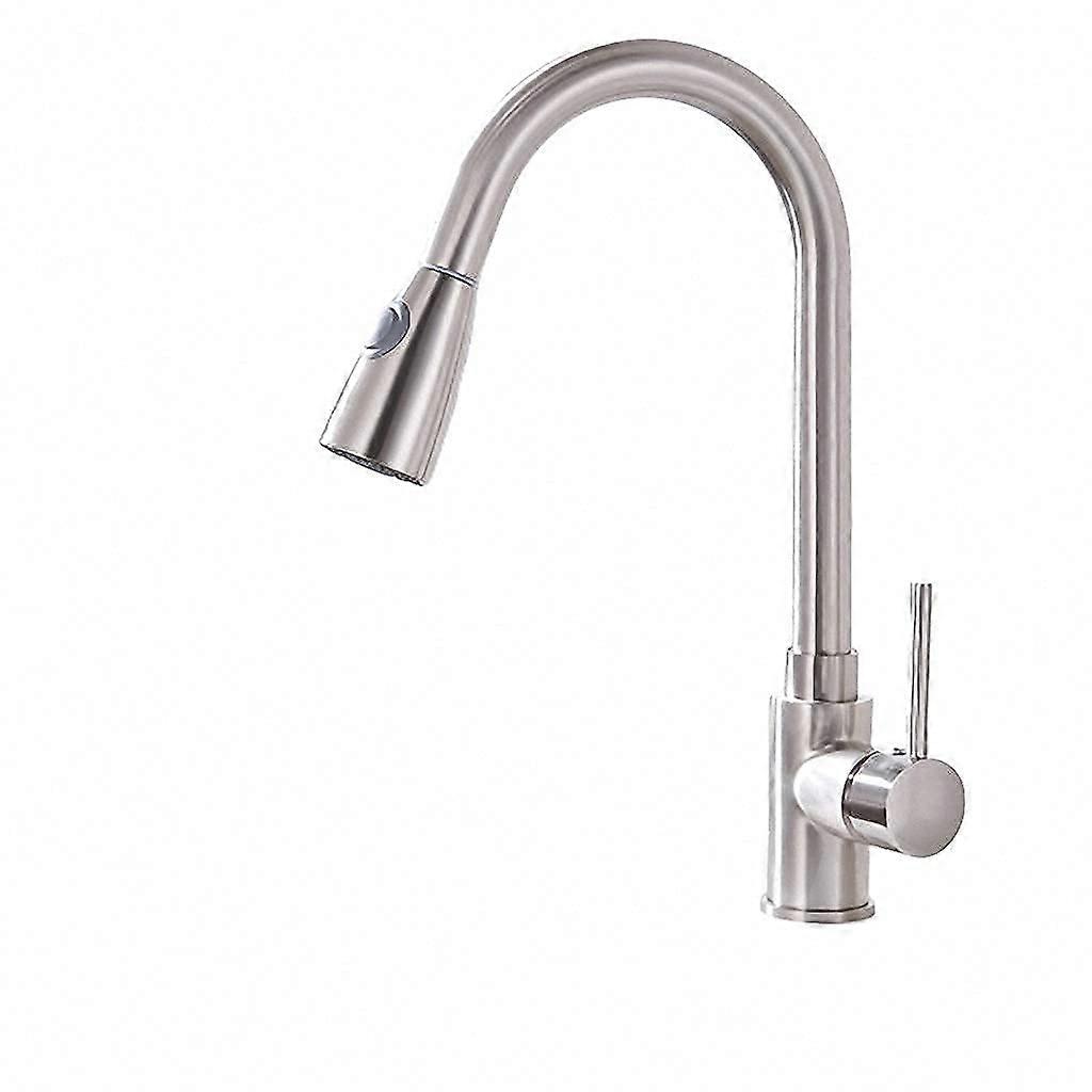 Stainless Steel Pull Down Kitchen Faucet Single Handle 360 Swivel Spout with Retractable Hose