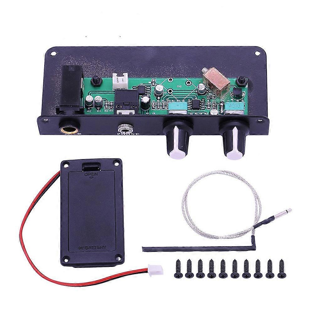 Silent Guitar Pickup 2-Band Classical Folk Guitar EQ Folding Guitar Active Pickup with 3.5mm/6.35mm Output Interface