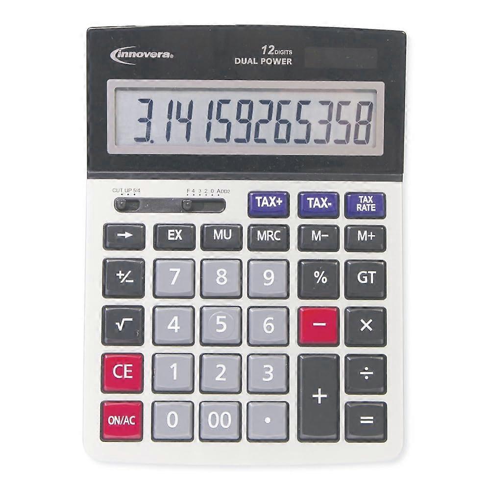 Large Display Desktop Calculator with ExtraLarge Screen and Big Buttons, Solar and Battery Powered