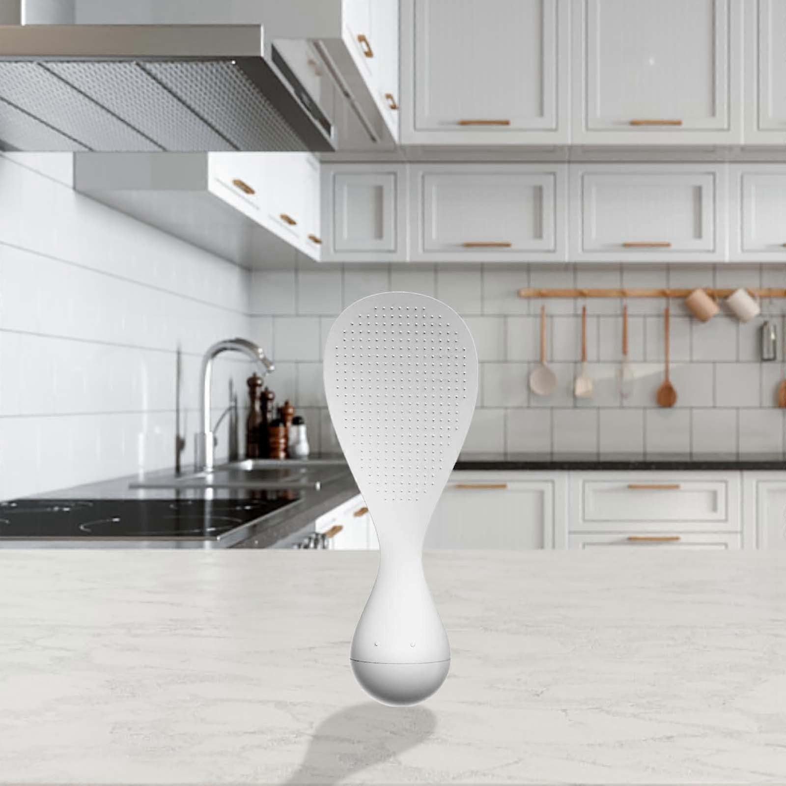 White Dinnerware Set with Non Stick Serving Spoon for Rice Easy Serving and Space Saving Storage