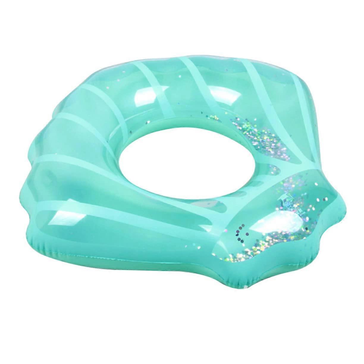 Swim Ring Inflatable Pool Float for Adults Beach Shell Design Easy Inflate 110x100CM