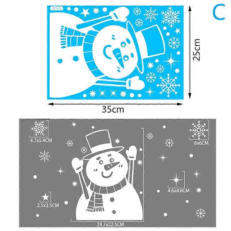 Christmas Snowman Snowflake Decorative Electrostatic Stickers Window Stickers
