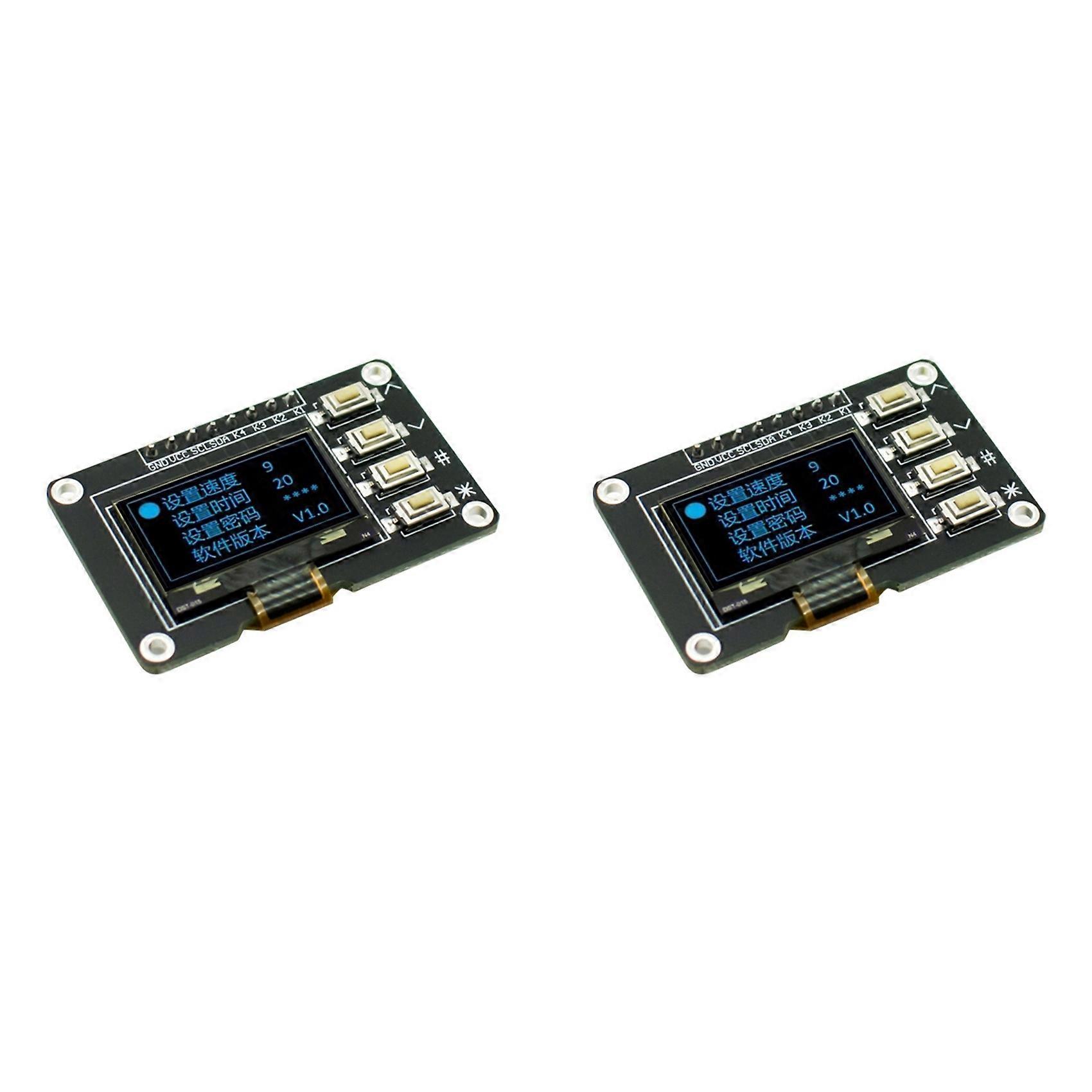 2pcs 0.96-Inch OLED Display Screen Blue 12864 Screen Module with Matrix 4 Key Interfaces Keyboard IIC SSD1315 Blue