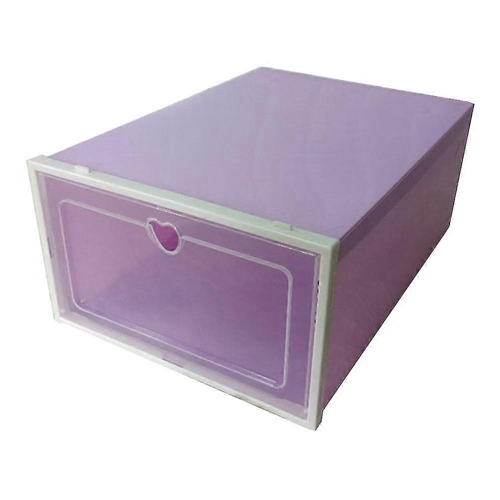 Clear PP Stackable Dust-proof Flip Drawer Shoes Box Storage Container Organizer