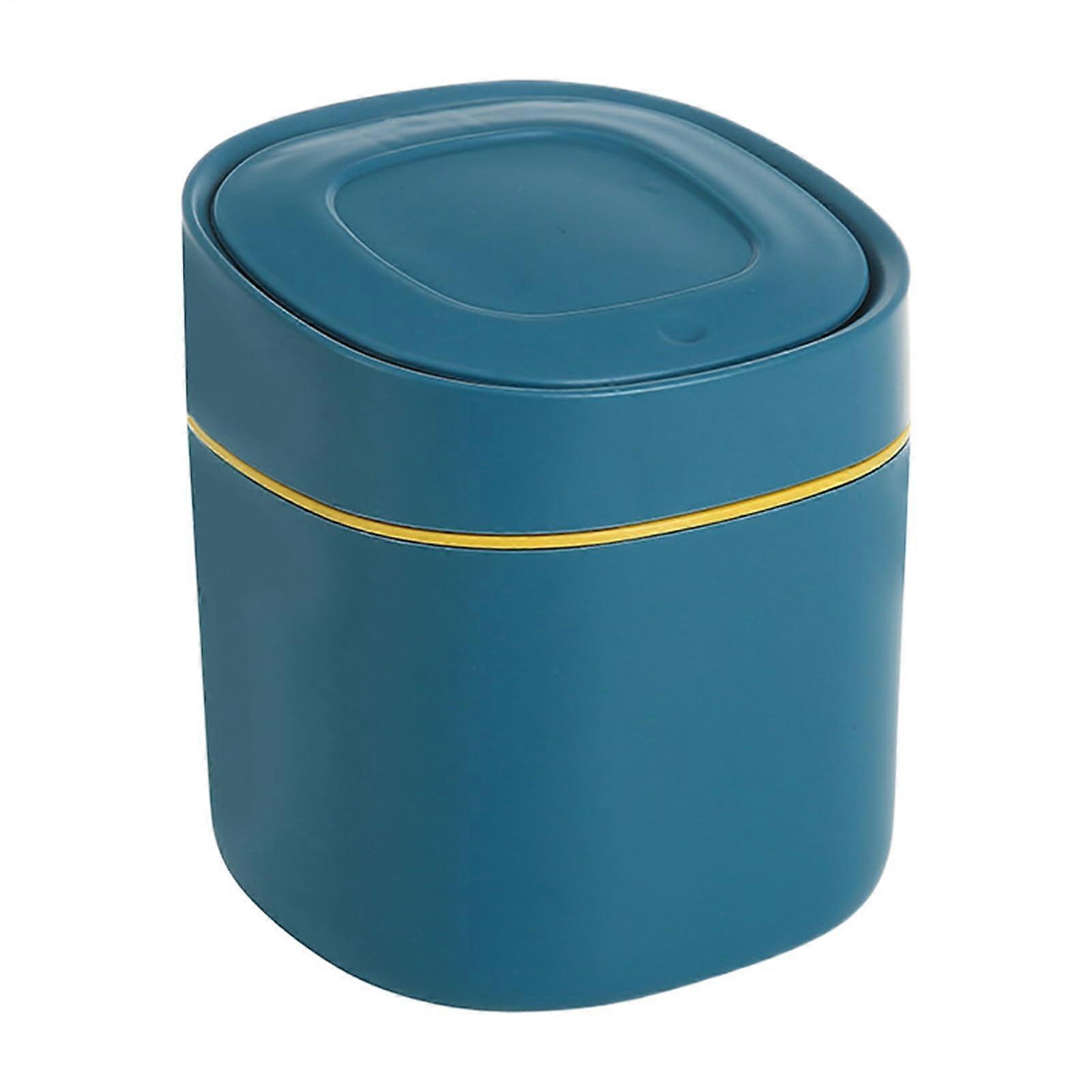 Desktop Trash Can with Push Lid, OdorLocking Small Garbage Bin for Bedroom, Bathroom, Study Room