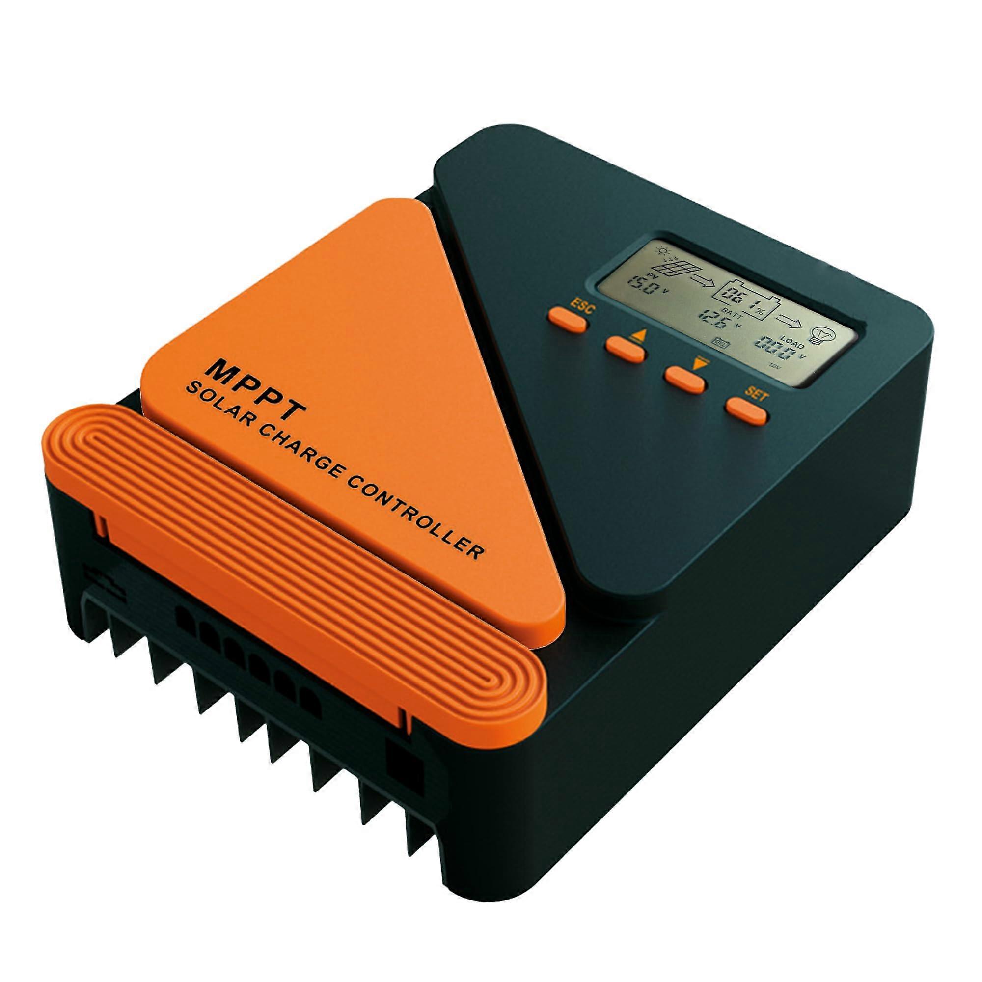 60A MPPT Solar Charge Controller 12V 24V with LCD, 99% Tracking, MultiBattery Compatibility