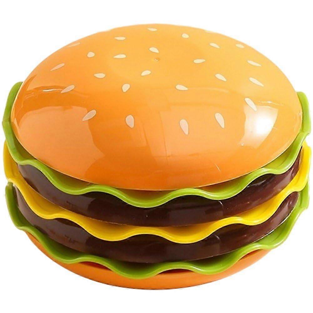 Burger Plates Set 11.5cm, Stackable Burger Shaped Dinnerware for Parties, Kids, Snacks and Dessert