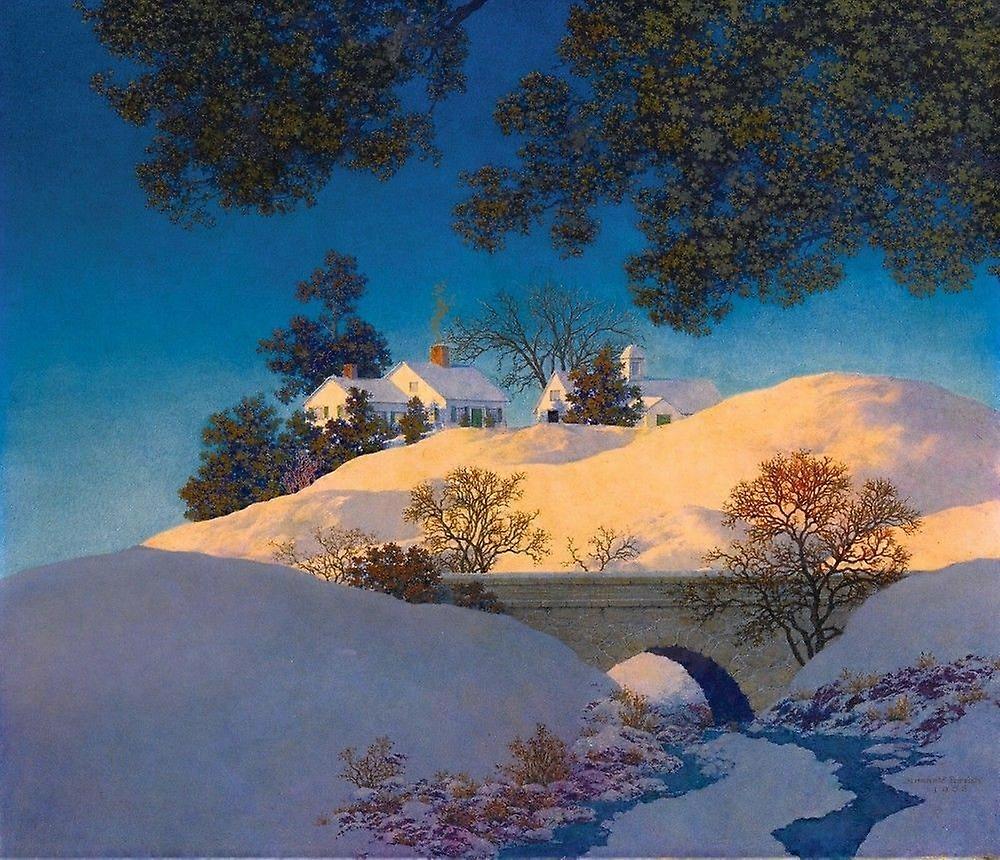 Maxfield Parrish : Winter Sunshine : FramableJigsaw Puzzle Brain Teaser P1679
