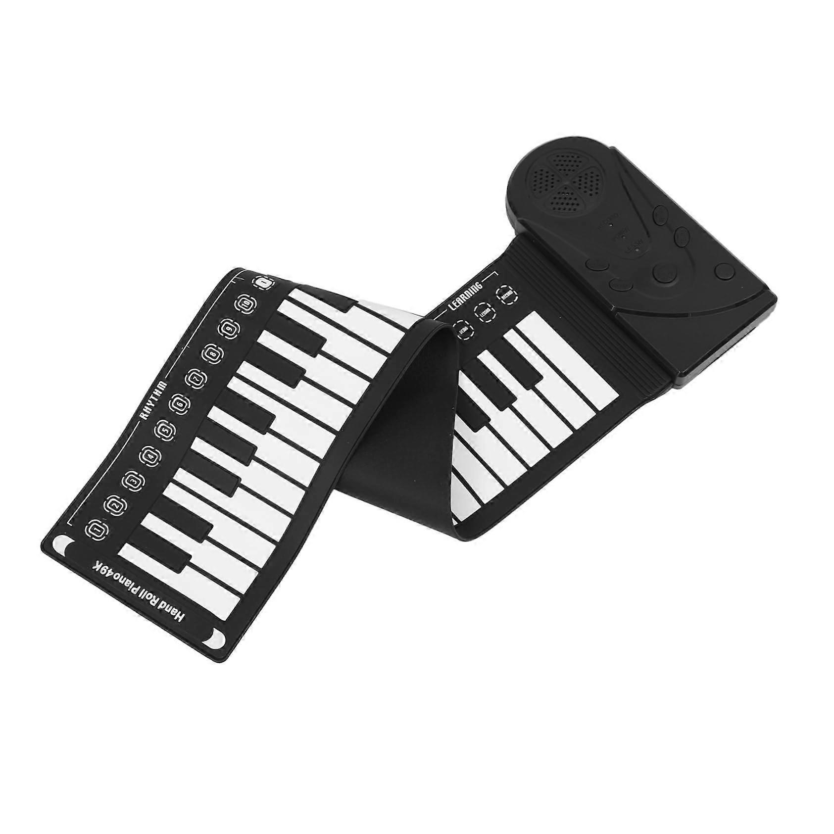 49 Keys Roll Up Piano Keyboard Foldable Electronic Portable with Recording and Playback Function