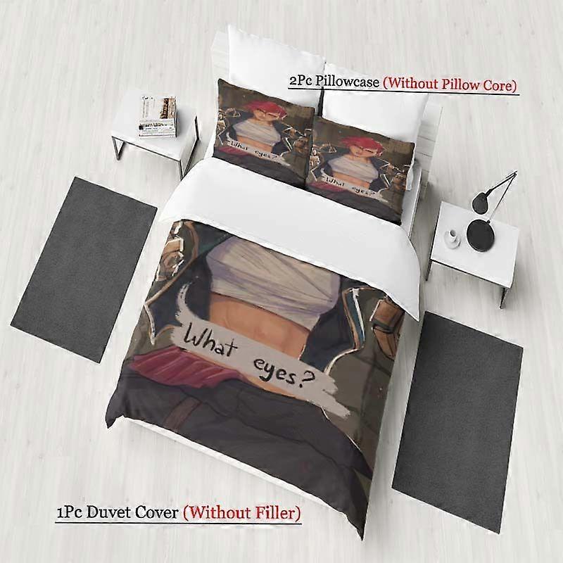 The Piltover Enforcer Vi Illustration Pattern Three-Piece Set Soft And Comfortable Bedding Set