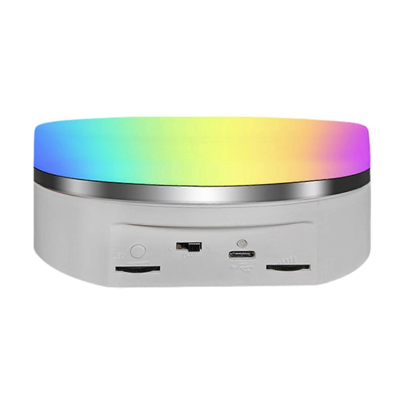 Rotating Display Stand 360 Degree Motorized Turntable with Remote Control Multicolor Lighting Adjustable Speed