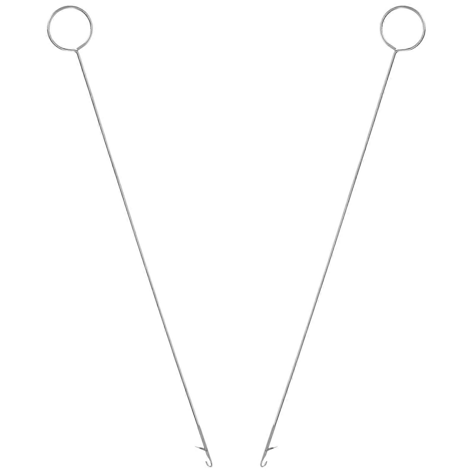 Metal Sewing Loop Turner Tool For Knitting Accessories DIY Projects With Design Silver 2Pcs