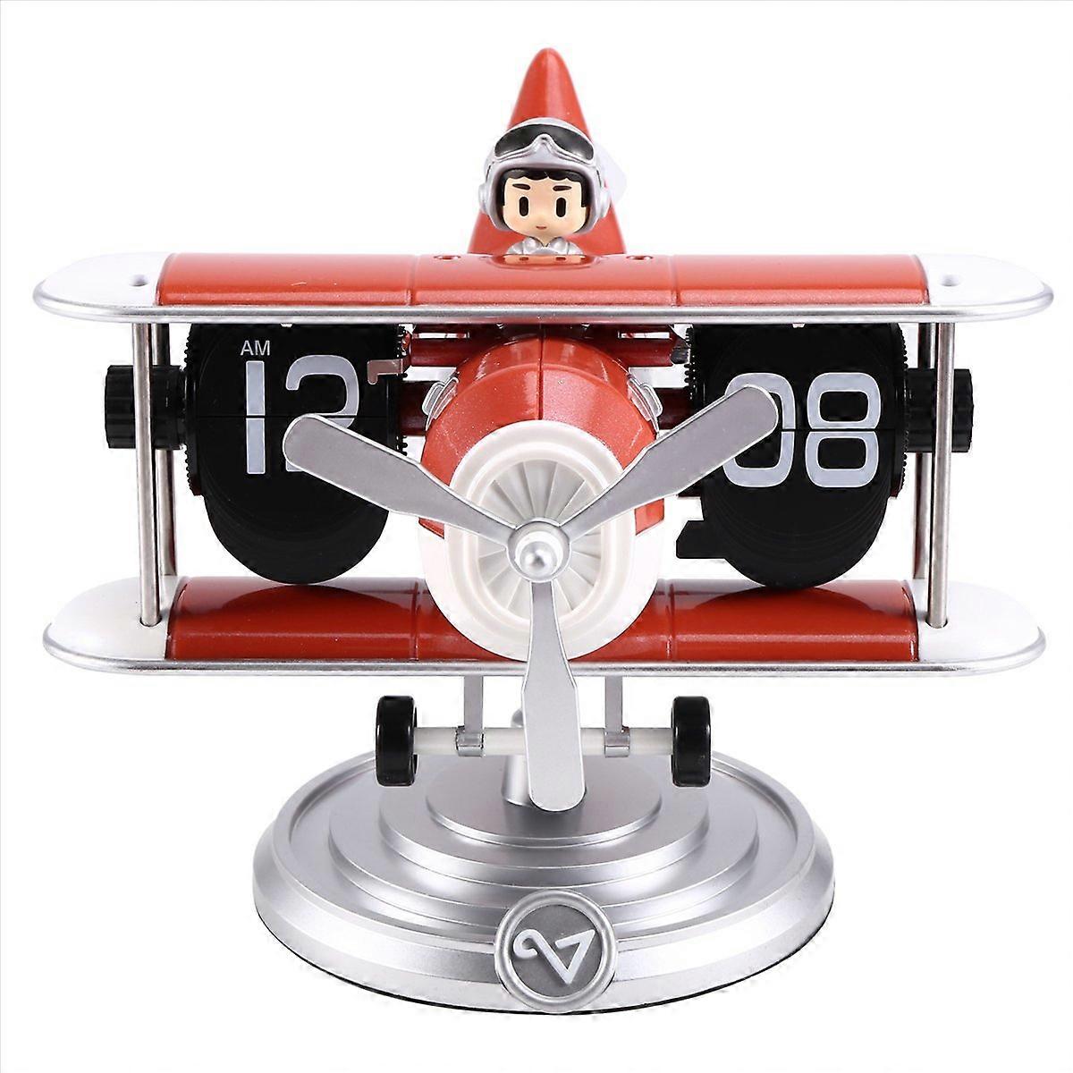 Retro Turnover Desk Clock 24-Hour Automatic Mechanical Turnover