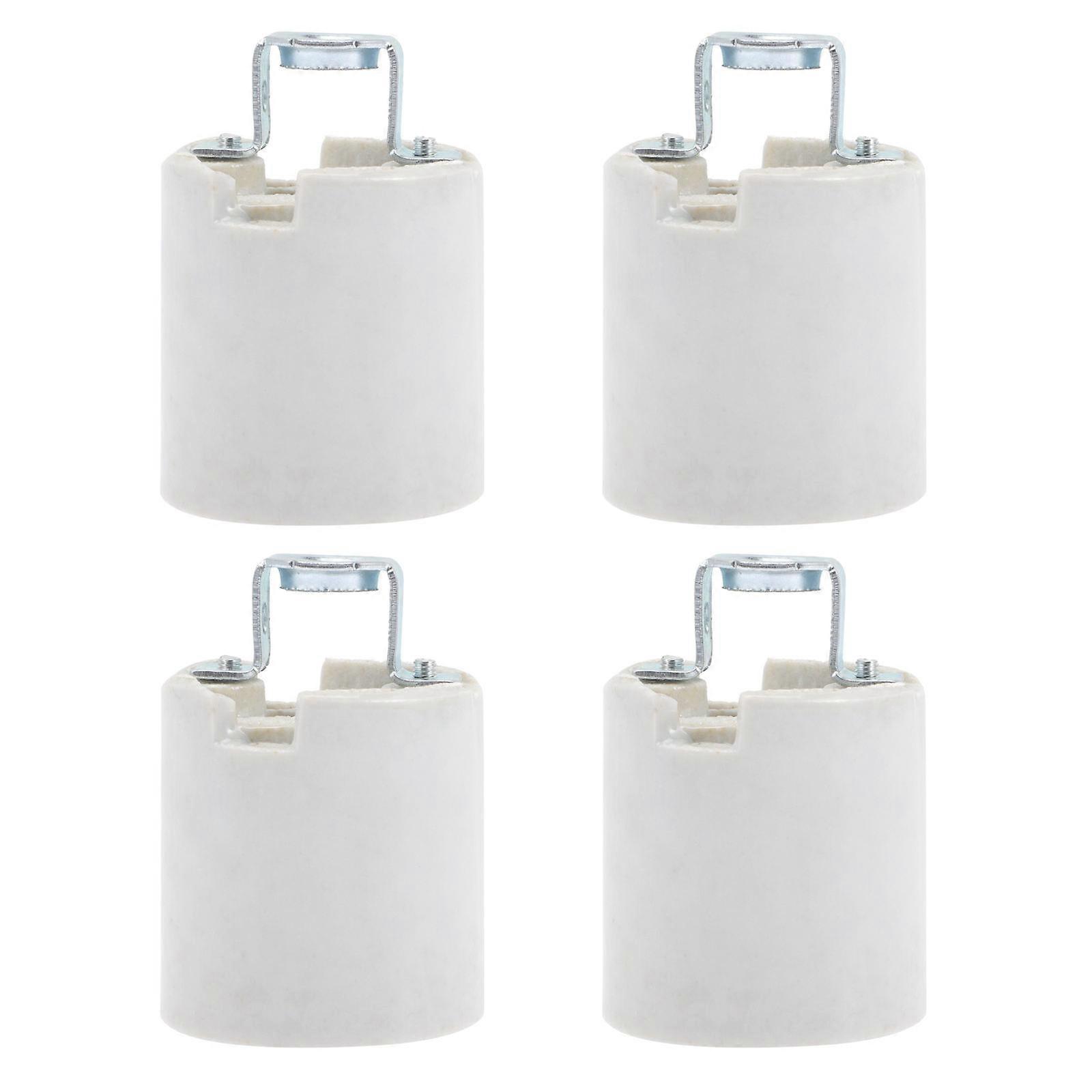Beige Ceramic E26 Screw Light Socket for Wall Light Base 4Pcs Holder