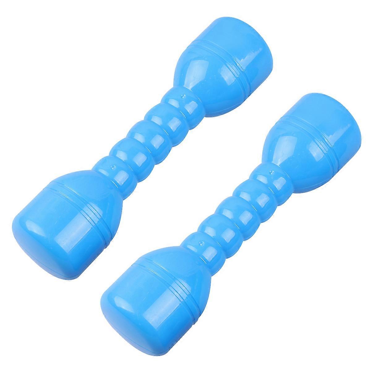 Children Exercise Dumbbells Plastic Barbells for Coordinated Training 1Pair Blue