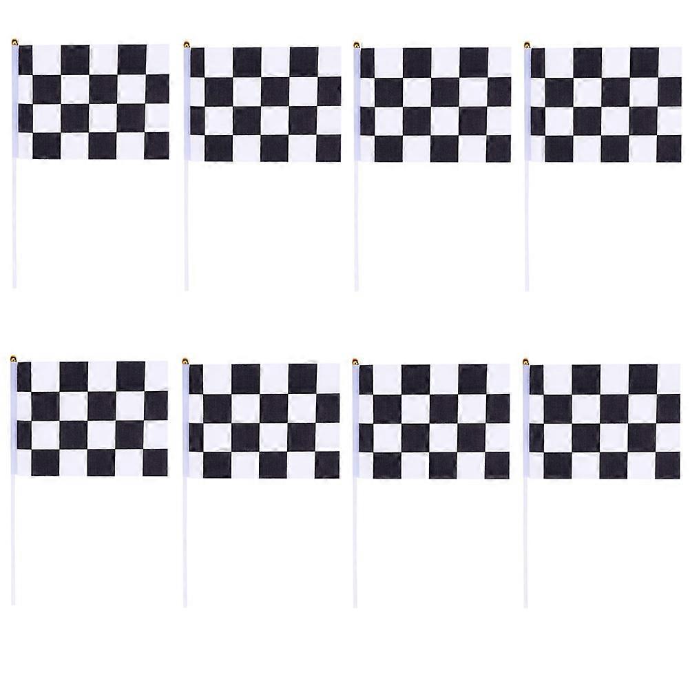 Mini Checkered Flags Racing Flags for Auto Decoration 24Pcs