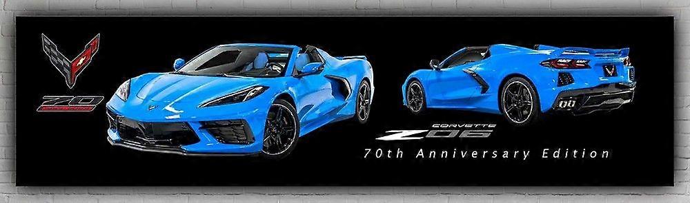 Chevrolet Corvette bleue, drapeau HF0106