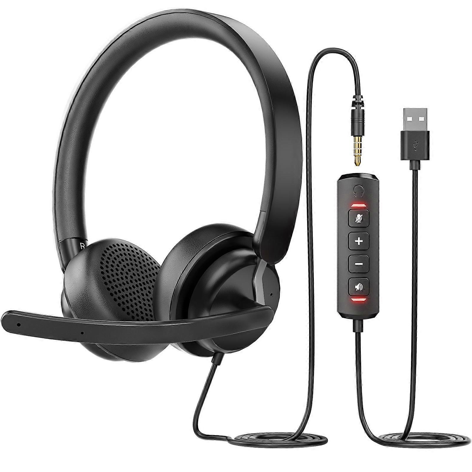 Awatrue EH10 Lightweight Wired Call Center Headset Gaming Headset