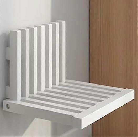 Folding Shower Seat White Wall Mounted Bench with SpaceSaving Foldable Design for Bathroom