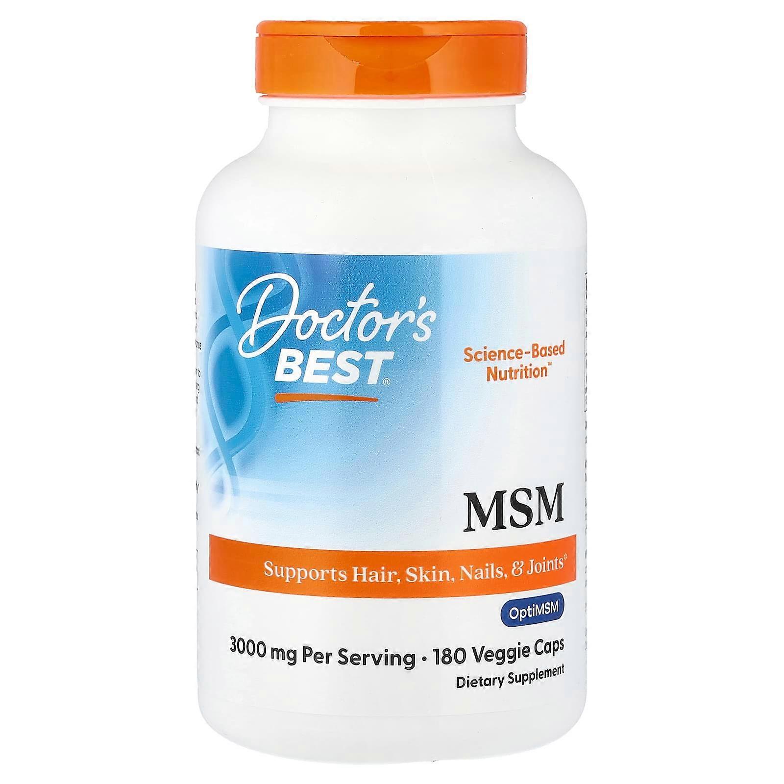 Doctor's Best, MSM with OptiMSM , 1,000 mg, 180 Veggie Caps