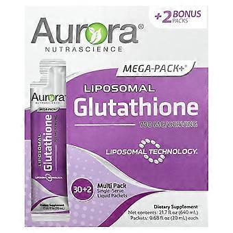 Aurora Nutrascience, Mega-Pack+ Glutathion, 750 mg, 32 Verpakkingen, 0,5 fl oz (15 ml) Elk