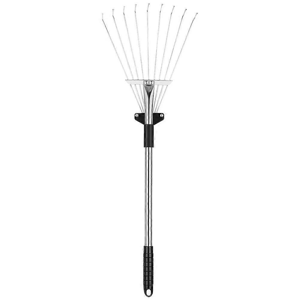 Retractable Leaf Grass Rake Practical Steel Wire Cleaning Garden Tools