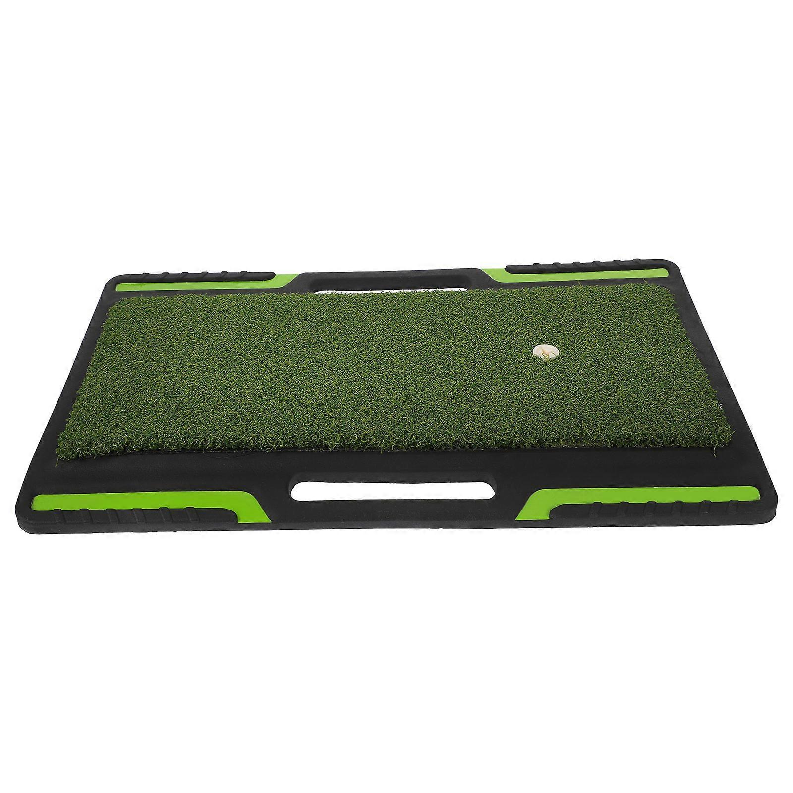 Golf Hitting Practice Mat Rubber Base for Indoor Use 2Pcs Stable Training Mat