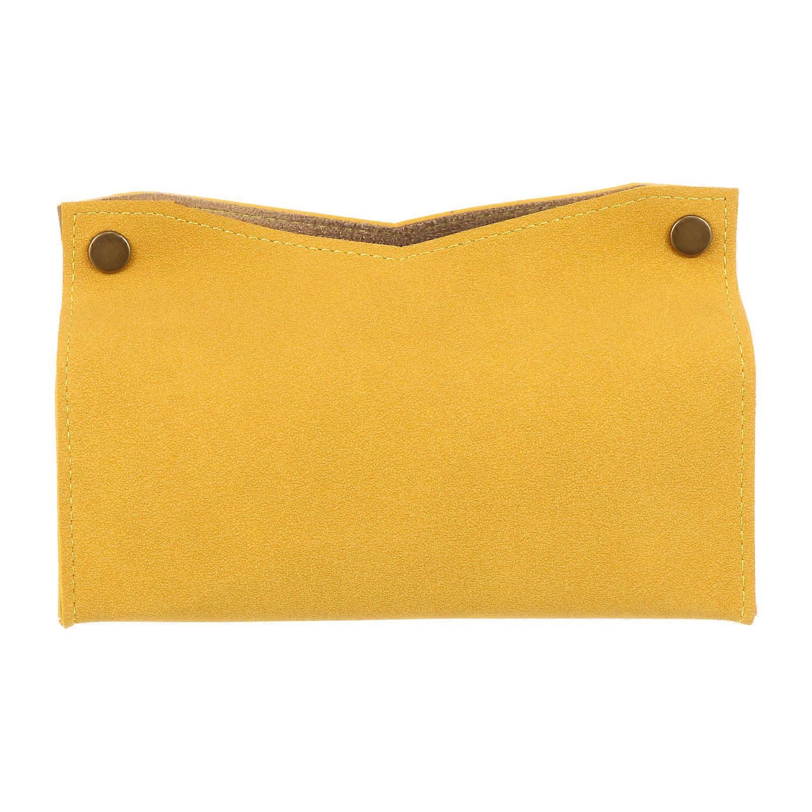 Tissue Box for Storage 1Pcs Multifunctional PU Tissue Box Yellow