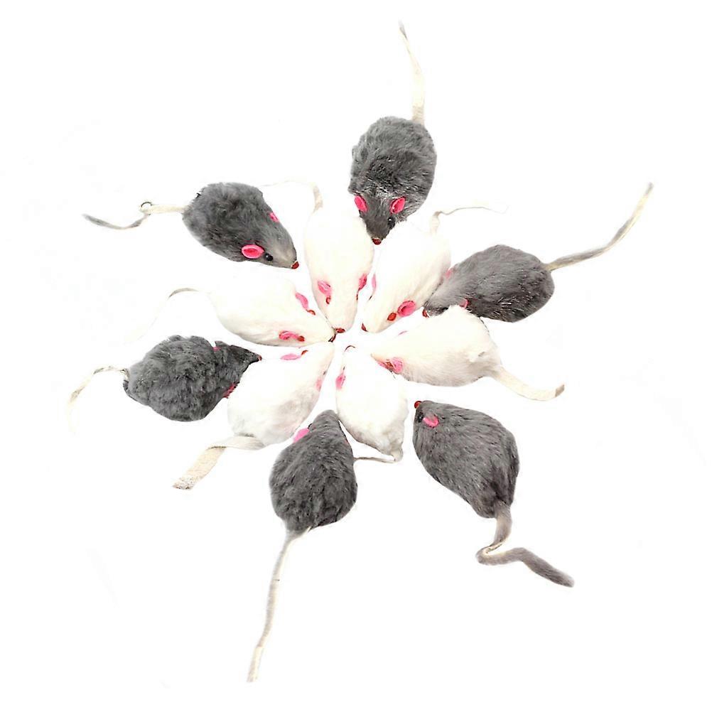 Cat Toy Simulation Mouse Interactive Chew Toy 12Pcs Assorted Color for Pets