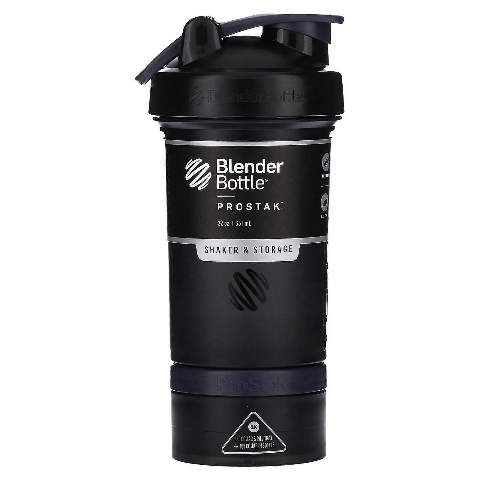 Blender Bottle, ProStak, Shaker & Storage, FC Black, 22 oz (651 ml), 2-Pack
